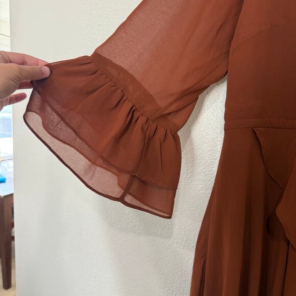 City Chic Women's Hidden Treasure Maxi Dress Ruffle Tie Waist Boho Size S 16 - Picture 5 of 11